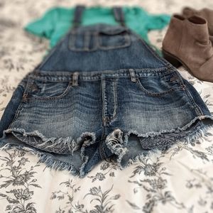 American Eagle outfitters Jean short overalls MED